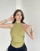 Gofre Halter Sırt Dekolteli Bluz