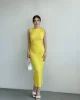 Gofre Omuz Detaylı Elbise