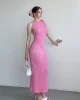 Gofre Omuz Detaylı Elbise
