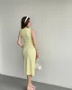 Güneş Düğmeli Sıfır Kol Elbise