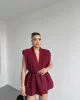 İnce Kemerli Oversize Yelek