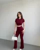 İspanyol Premium Pantolon Crop Takım