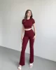 İspanyol Premium Pantolon Crop Takım
