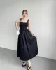 Kalın Askılı Poplin Elbise