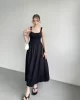 Kalın Askılı Poplin Elbise