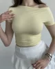 Kayık Yaka Büzgülü Crop