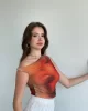 Kayık Yaka Desenli Bluz