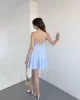 Keten Arkası Bağcıklı Elbise