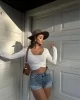 Kruvaze Yaka Fitilli Crop