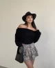 Kuş Gözü Fırfırlı Mini Etek