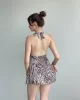 Leopar Tül Şortlu Mini Elbise