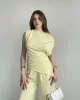 Modal Pileli Omuz Detay Takım