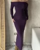Mürdüm Sandy Uzun Madonna Elbise
