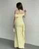 Önü Pileli Madonna Premium Elbise