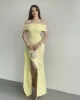 Önü Pileli Madonna Premium Elbise