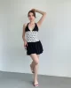Puantiyeli Mini Balon Elbise