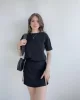 Şeritli Şort Etek Takım