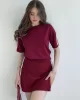 Şeritli Şort Etek Takım