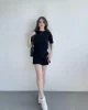 Şeritli Şort Etek Takım