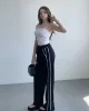Şeritli Wide Leg Eşofman