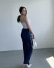 Şeritli Wide Leg Eşofman