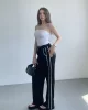 Şeritli Wide Leg Eşofman