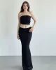 Straplez Dantelli Uzun Etek Takım