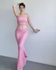 Straplez Dantelli Uzun Etek Takım