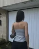Straplez Fermuarlı Bluz