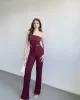 Straplez Gofre Pantolon Takım