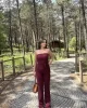 Straplez Gofre Pantolon Takım