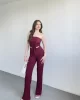 Straplez Gofre Pantolon Takım