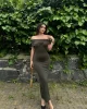 Uzun Madonna Büzgülü Sandy Elbise