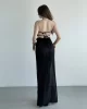 Yırtmaçlı Pilise Etek Crop Takım