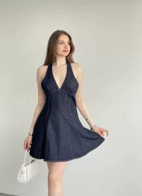 Halter Mini Kot Elbise