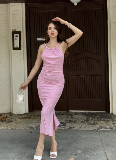 Halter Örgü Sandy Elbise