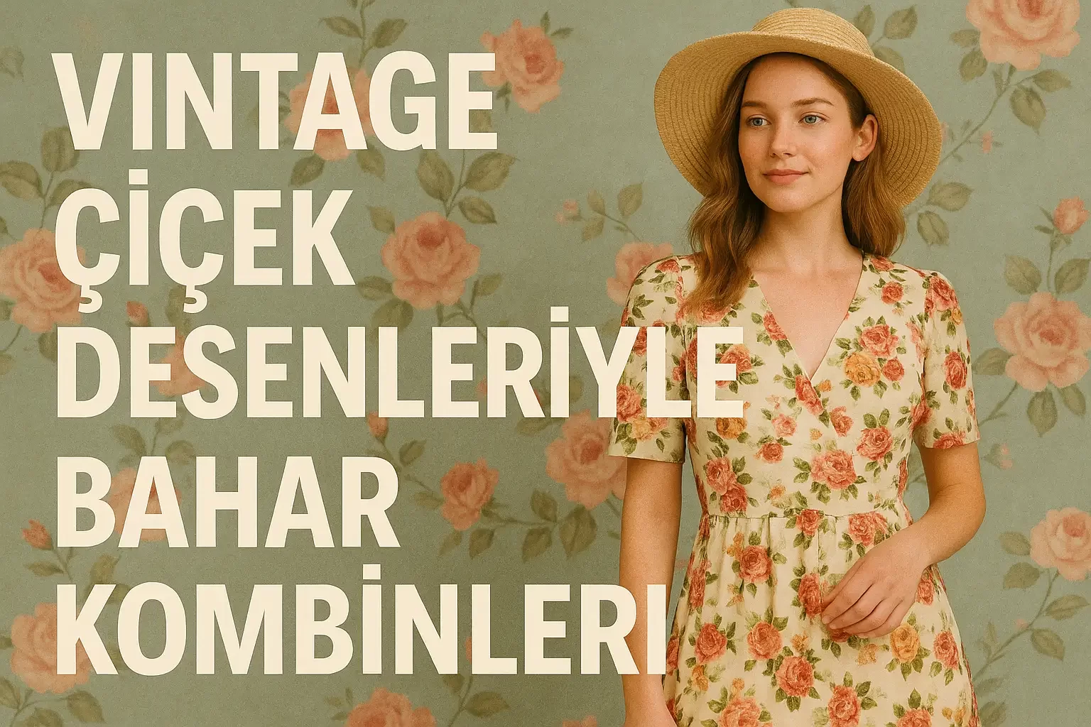 Vintage Çiçek Desenleriyle Bahar Kombinleri