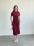 Bel Bağlamalı Modal Elbise