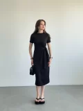Bel Bağlamalı Modal Elbise
