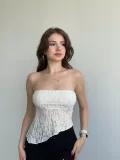 Dantelli Asimetrik Crop
