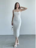 Degaje Dantelli Uzun Elbise
