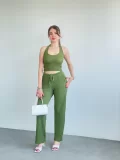 Halter Yaka Pantolon Takım