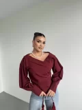 Madonna Yaka Asimetrik Gömlek