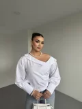 Madonna Yaka Asimetrik Gömlek
