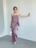 Modal Kumaş Fularlı Asimetrik Takım
