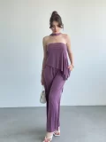 Modal Kumaş Fularlı Asimetrik Takım