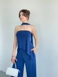 Modal Kumaş Fularlı Asimetrik Takım