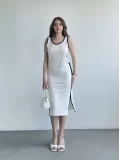 Modal Kumaş Şeritli Elbise