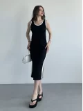 Modal Kumaş Şeritli Elbise
