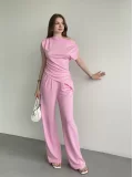 Modal Pileli Omuz Detay Takım